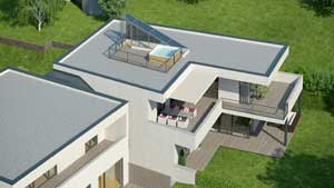 Zum Vergrößern ins Bild klicken. Rendering Petersbergen